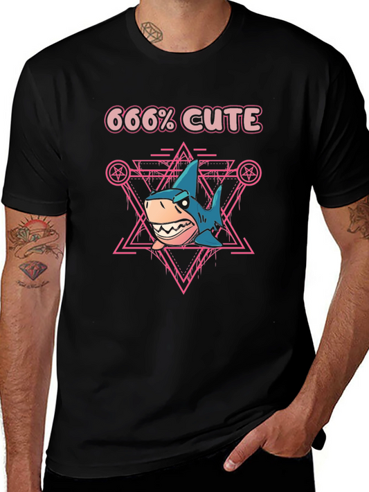 666% Cute Shark Graphic T-Shirt