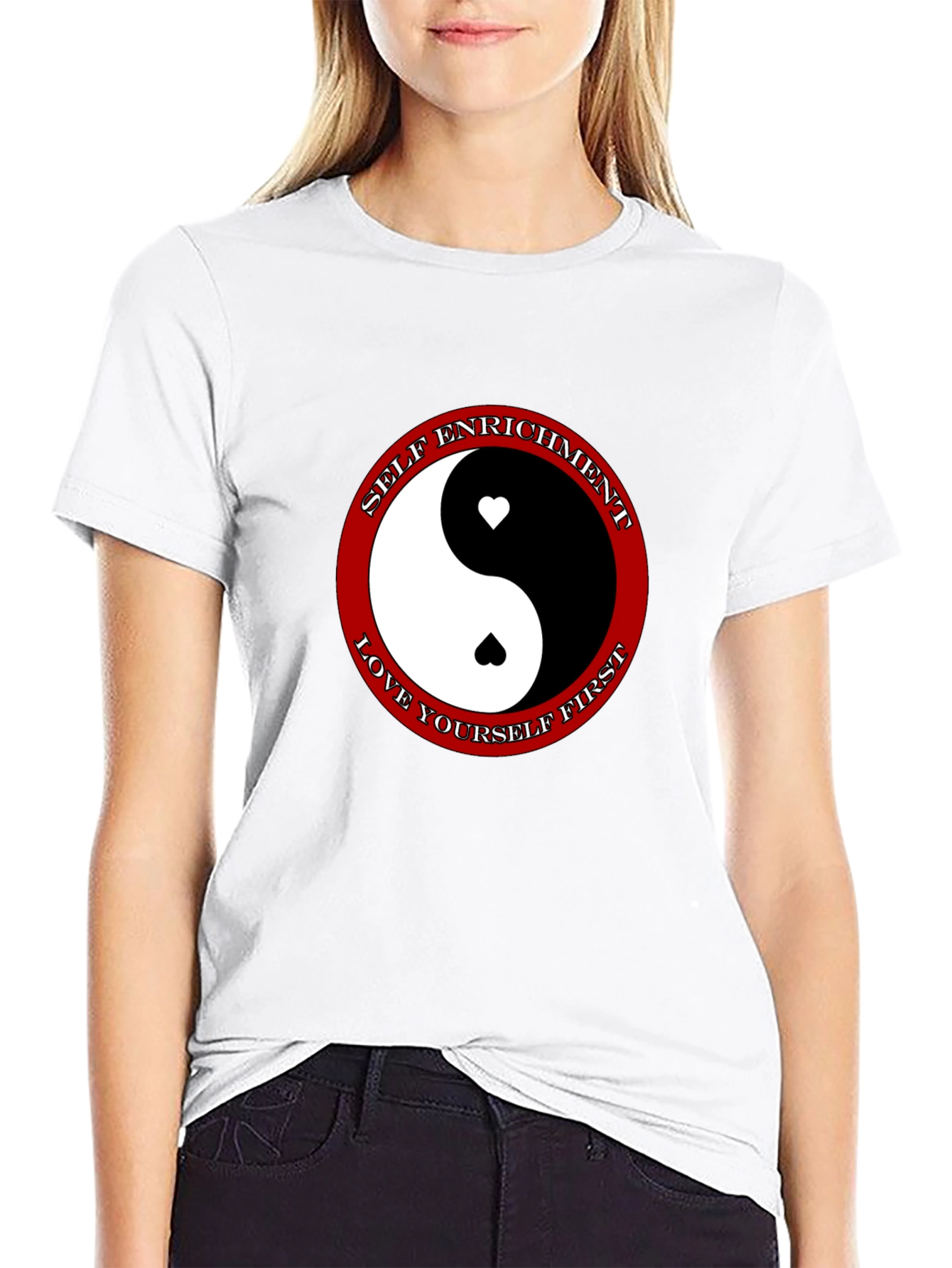 Yin Yang Heart T-Shirt - Self Enrichment Love