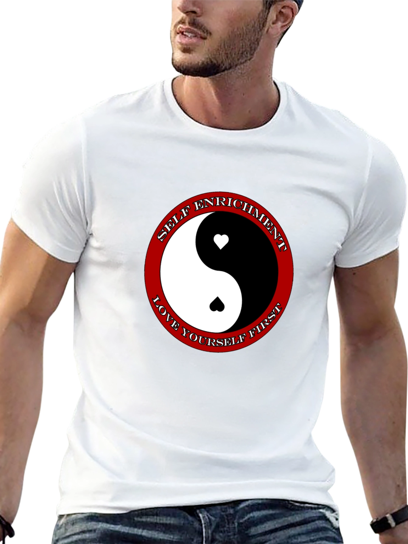 Yin Yang Heart T-Shirt - Self Enrichment Love