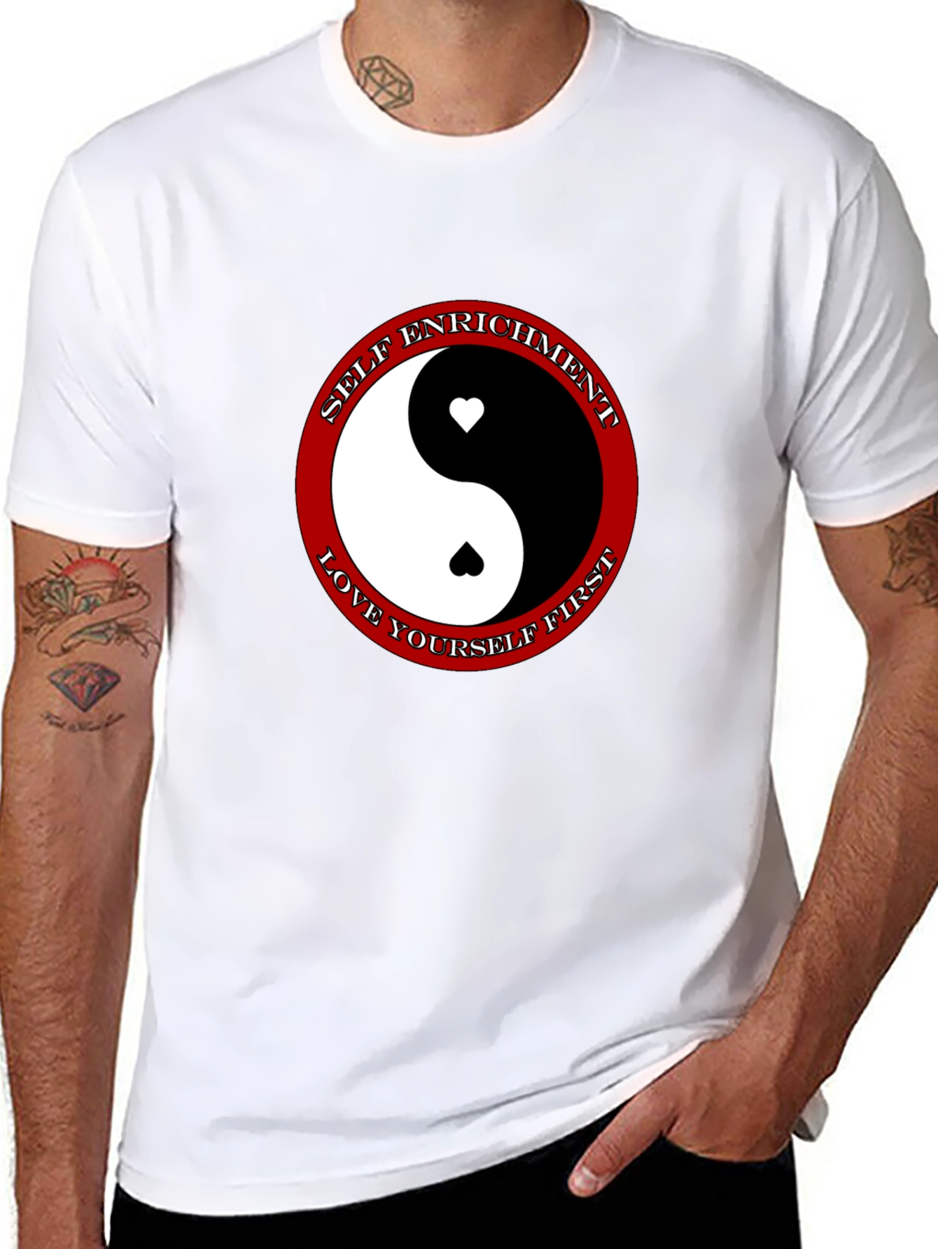 Yin Yang Heart T-Shirt - Self Enrichment Love