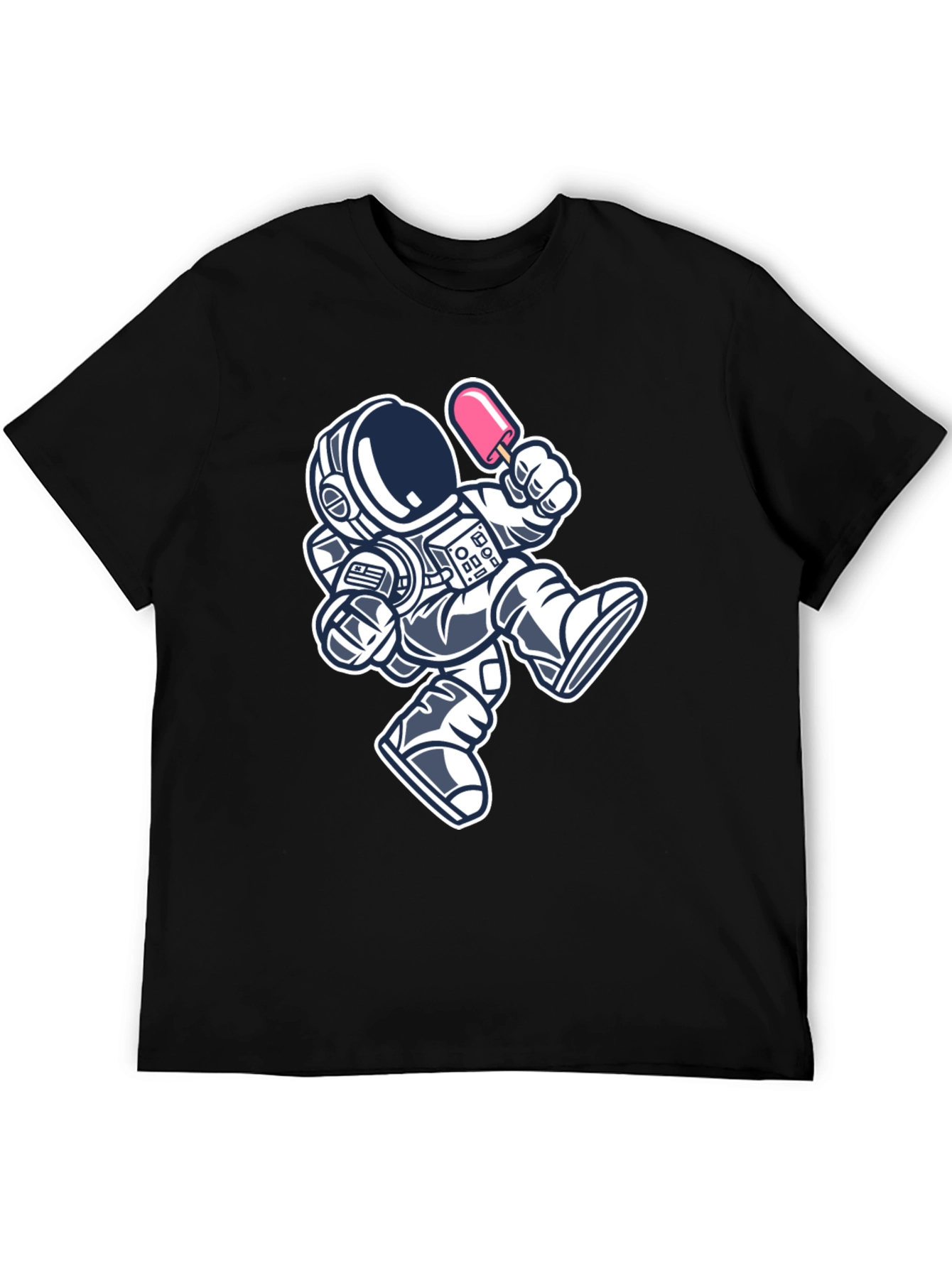 Astronaut Ice Cream Black T-Shirt
