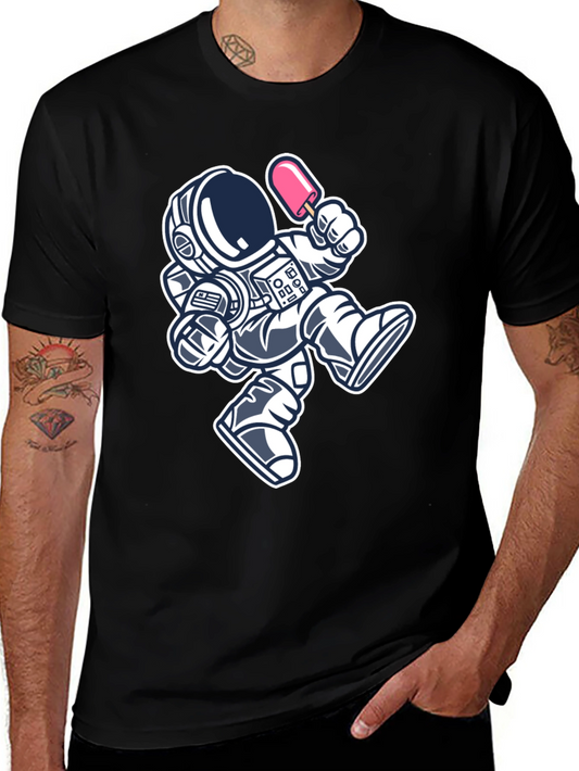 Astronaut Ice Cream Black T-Shirt