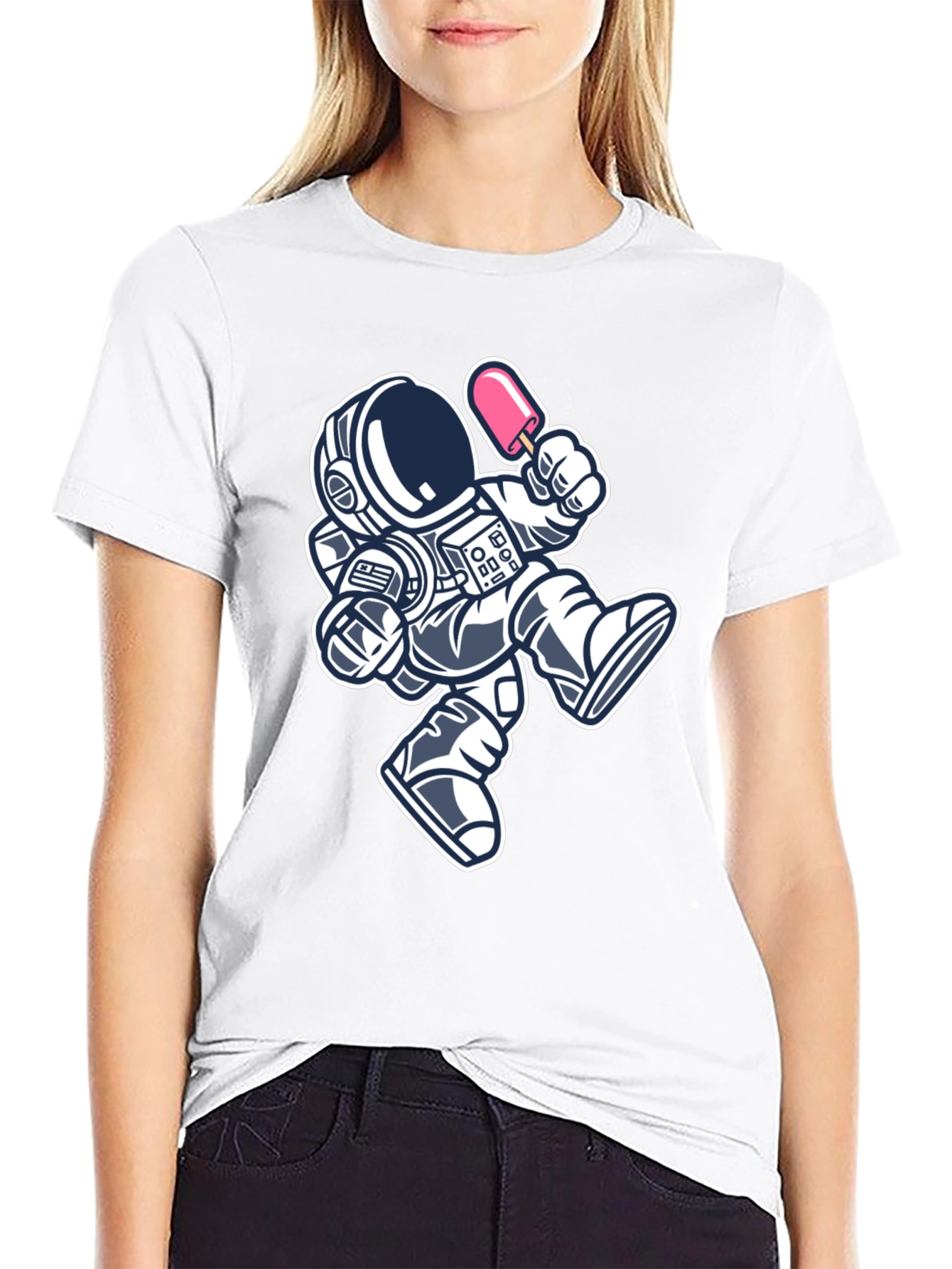 Astronaut Ice Cream Black T-Shirt