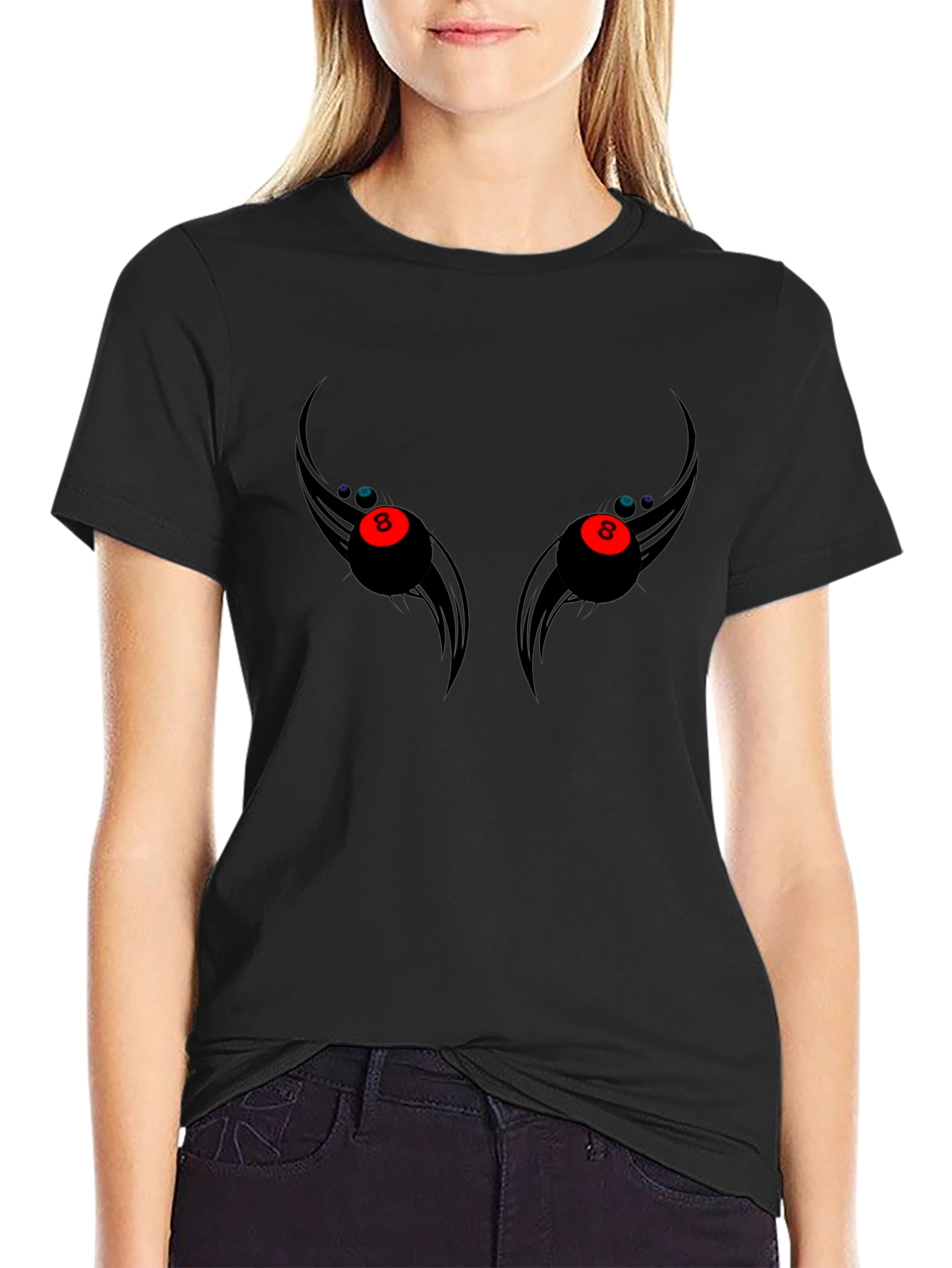 8 Ball Eyes Graphic Tee - Mens Black T-Shirt