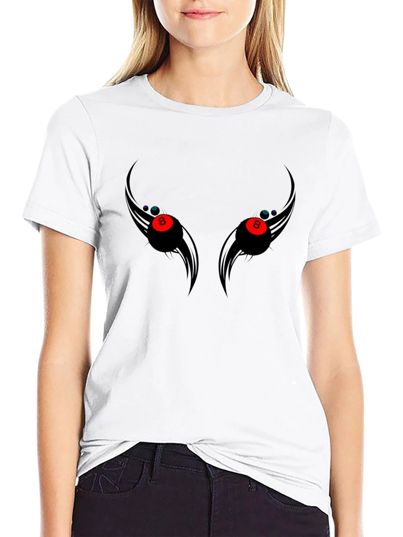 8 Ball Eyes Graphic Tee - Mens Black T-Shirt