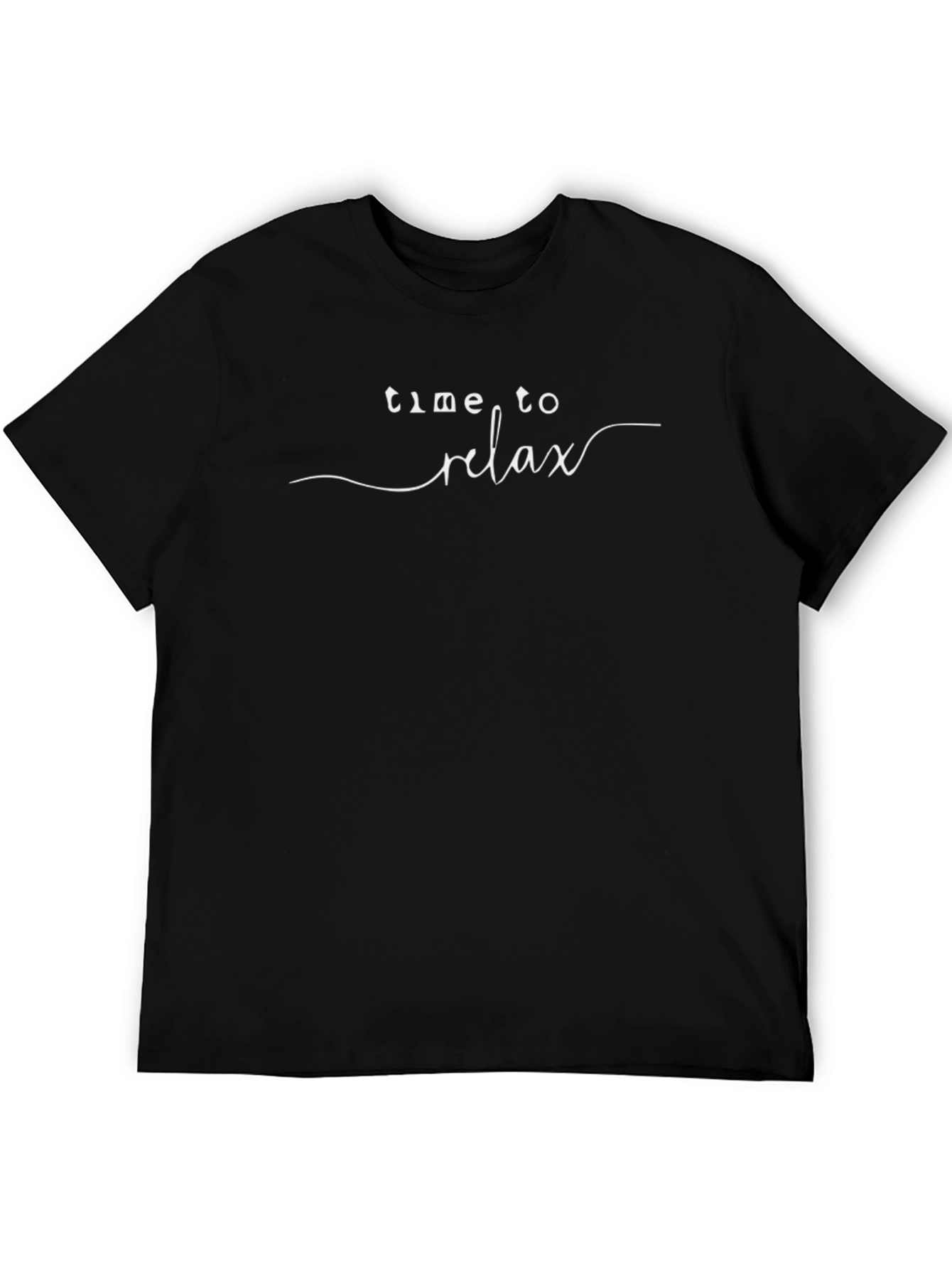 Time to Relax Graphic Tee - Black Relaxed Fit