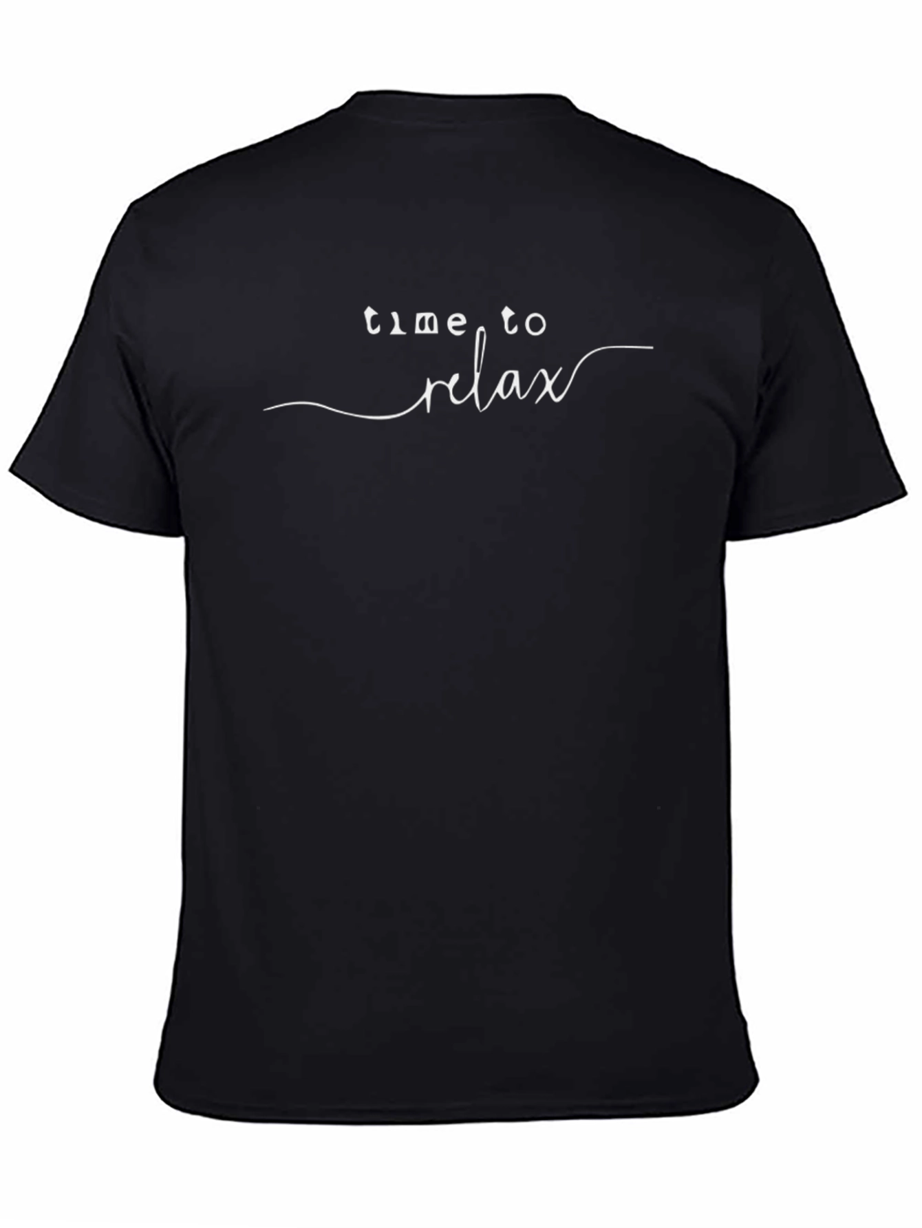 Time to Relax Graphic Tee - Black Relaxed Fit