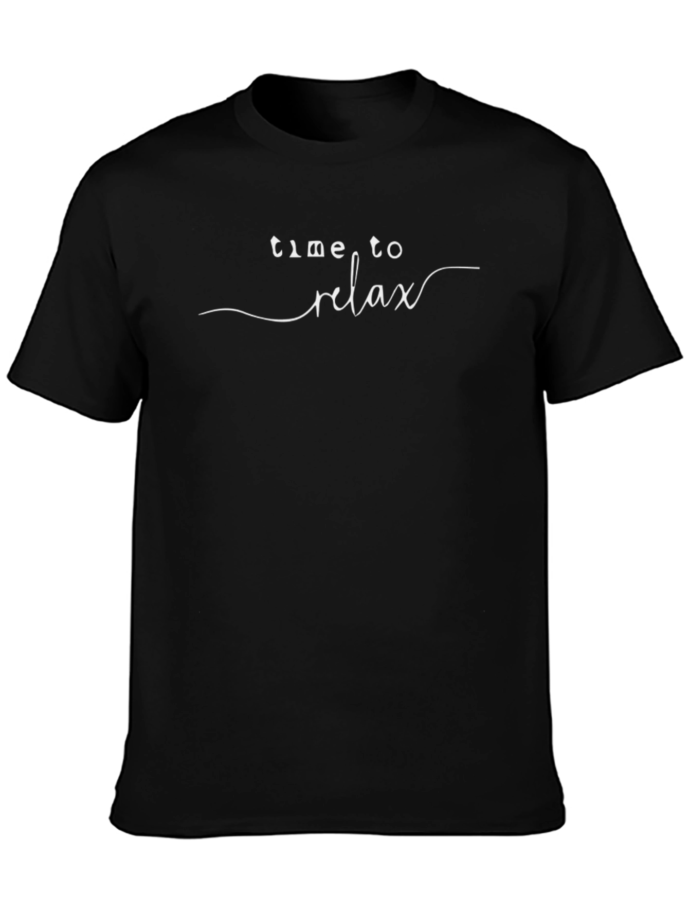 Time to Relax Graphic Tee - Black Relaxed Fit