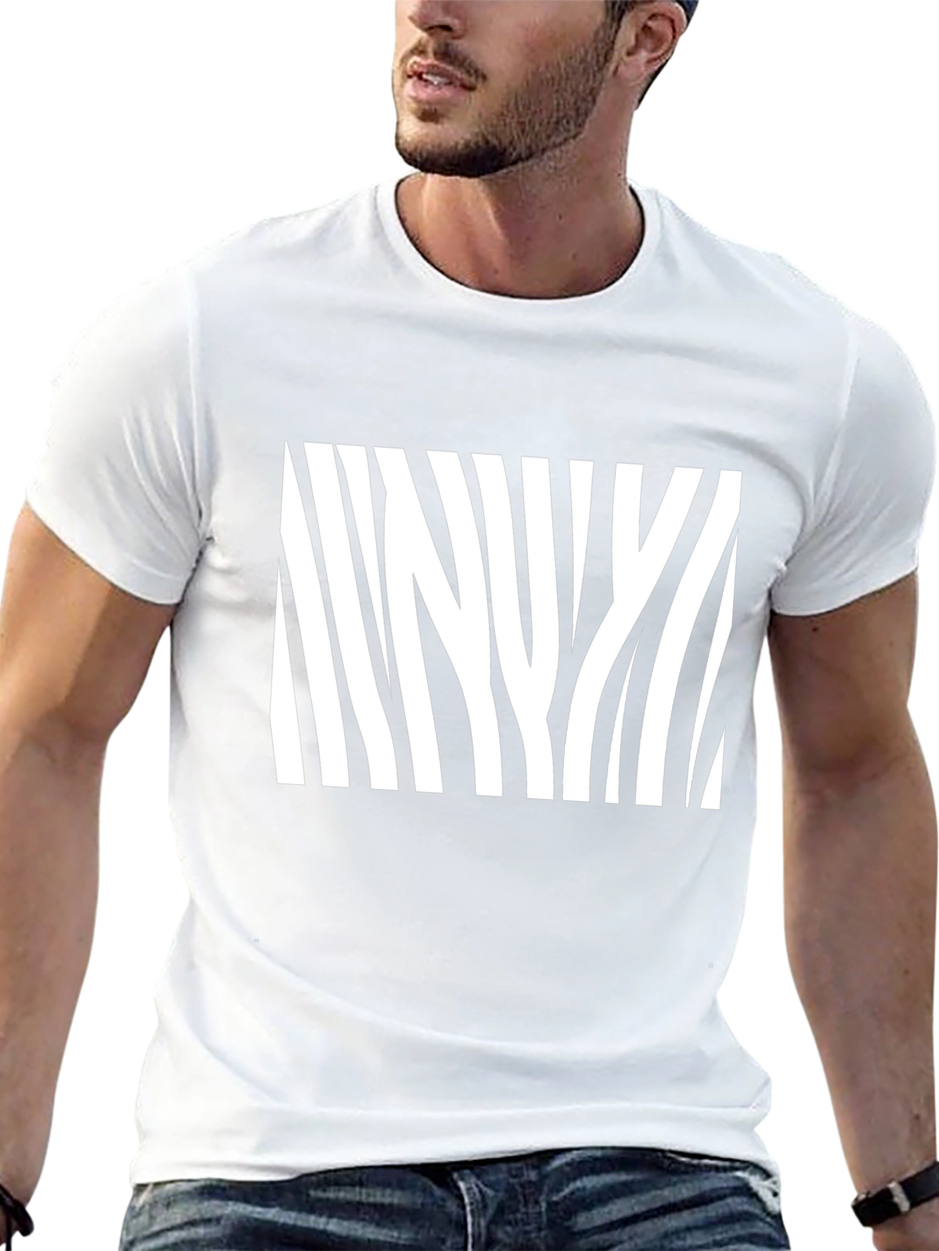 Zebra Stripe Graphic Tee - Mens Black T-Shirt