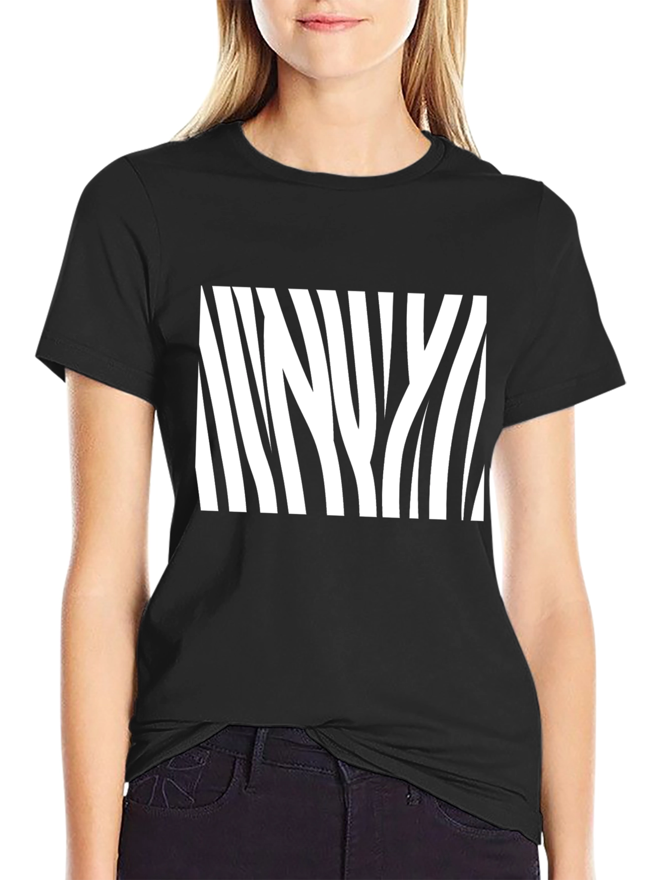 Zebra Stripe Graphic Tee - Mens Black T-Shirt