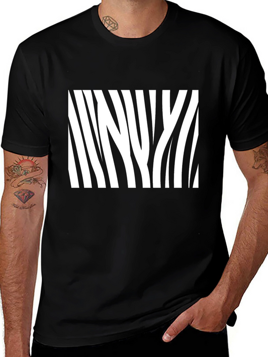 Zebra Stripe Graphic Tee - Mens Black T-Shirt