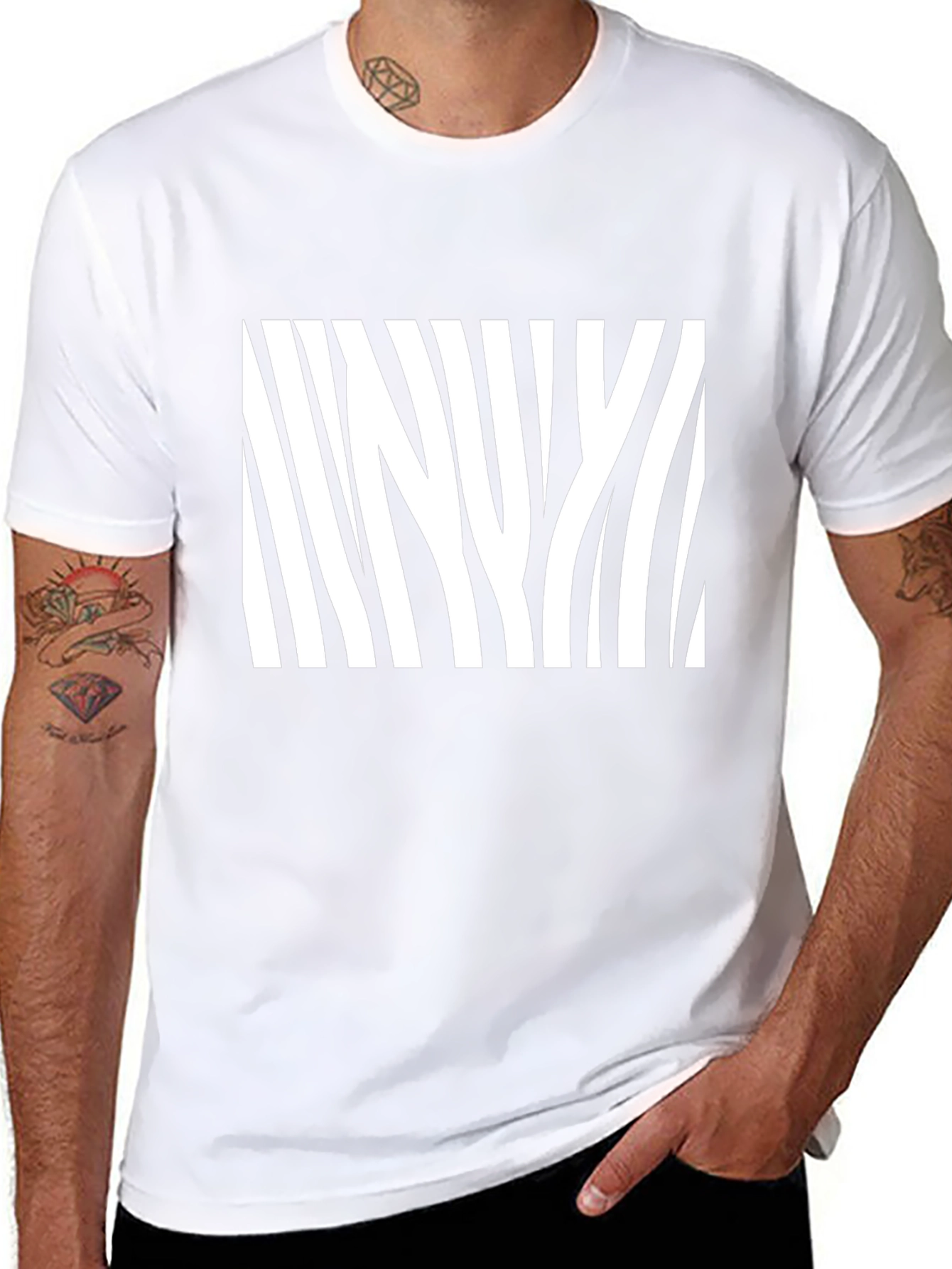 Zebra Stripe Graphic Tee - Mens Black T-Shirt