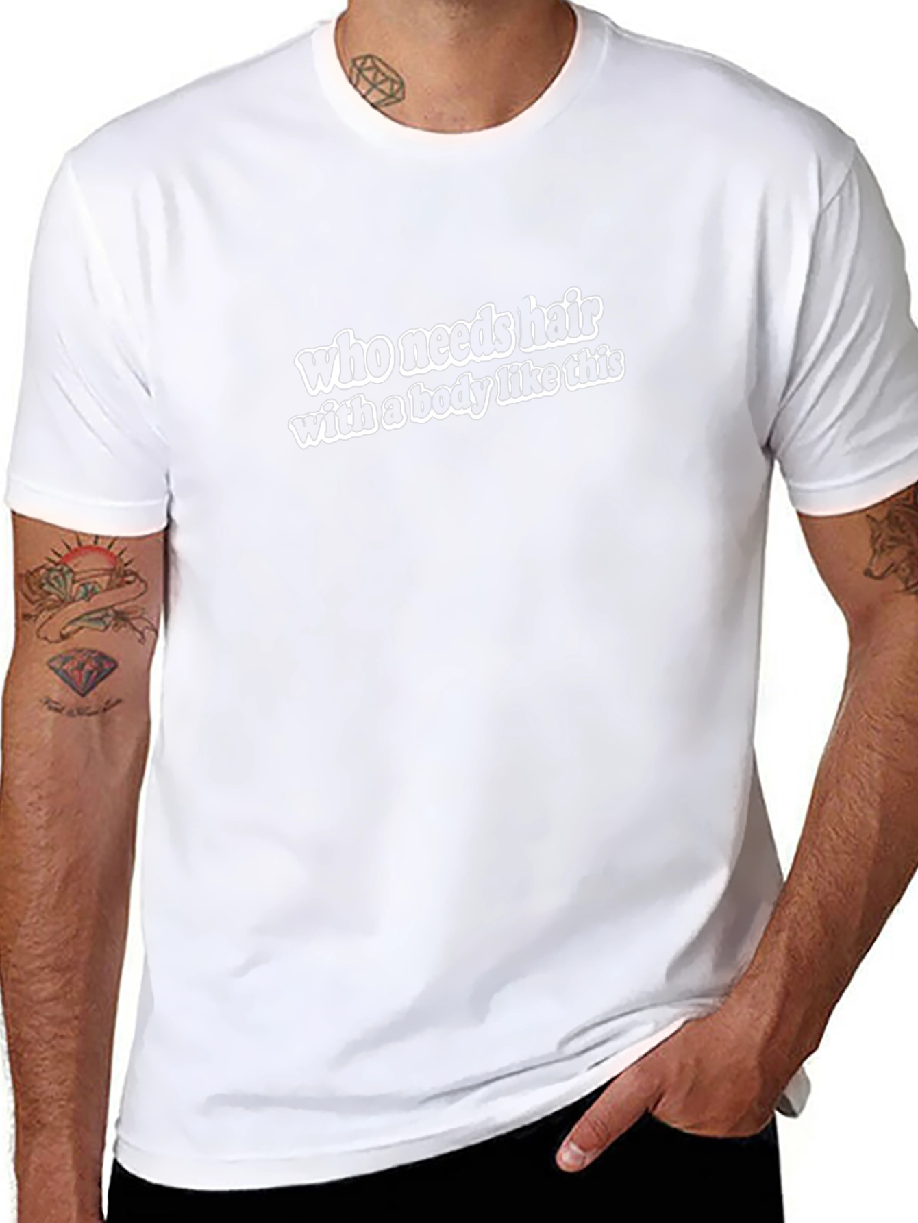 Who Needs Hair T-Shirt - Funny Baldness Tee