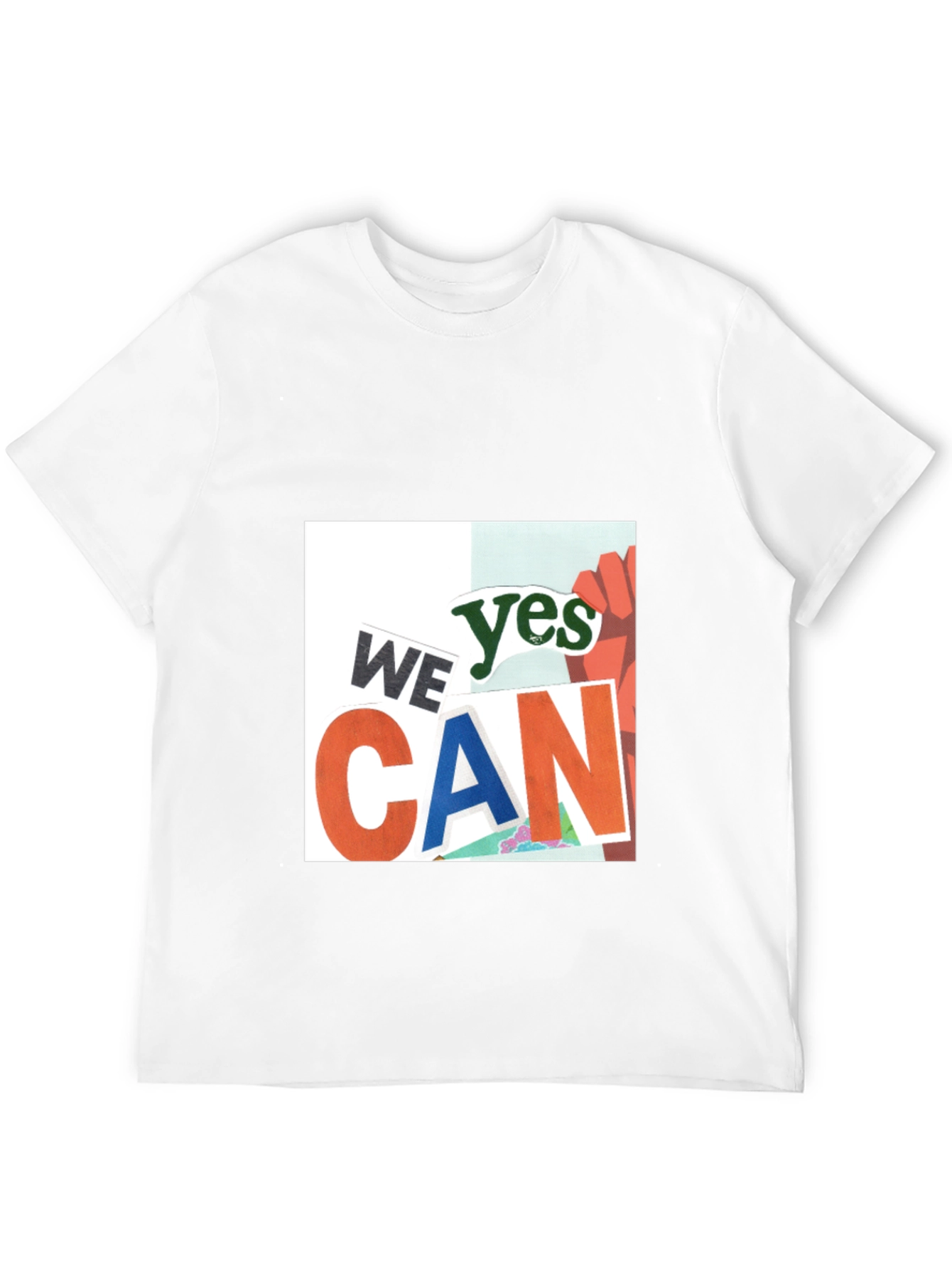 We Yes Can Graphic Print Black T-Shirt