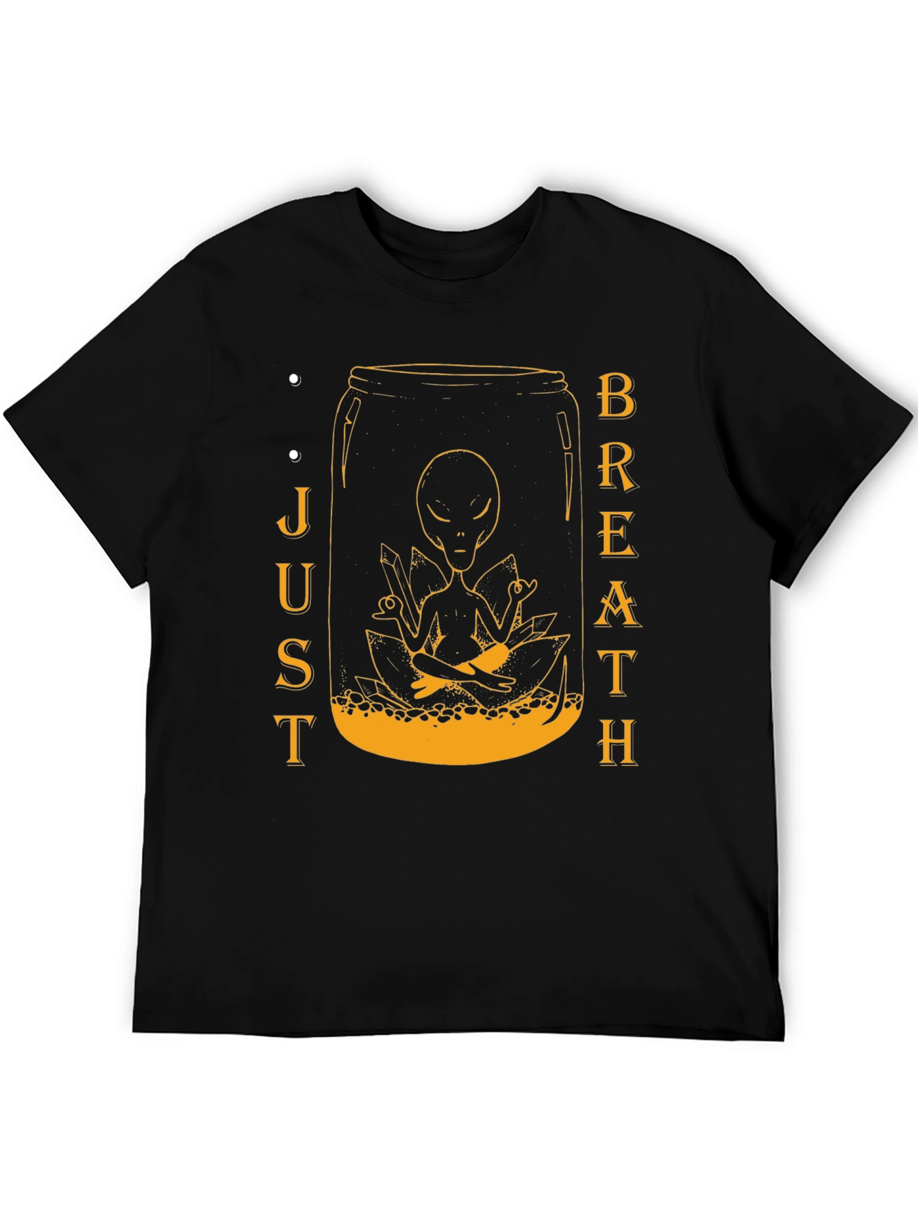 Alien Meditation Jar Graphic Tee - Just Breathe T-Shirt