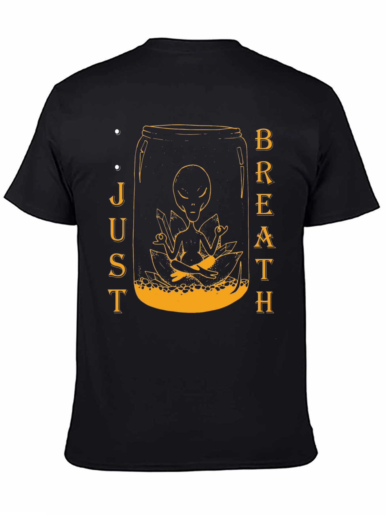 Alien Meditation Jar Graphic Tee - Just Breathe T-Shirt