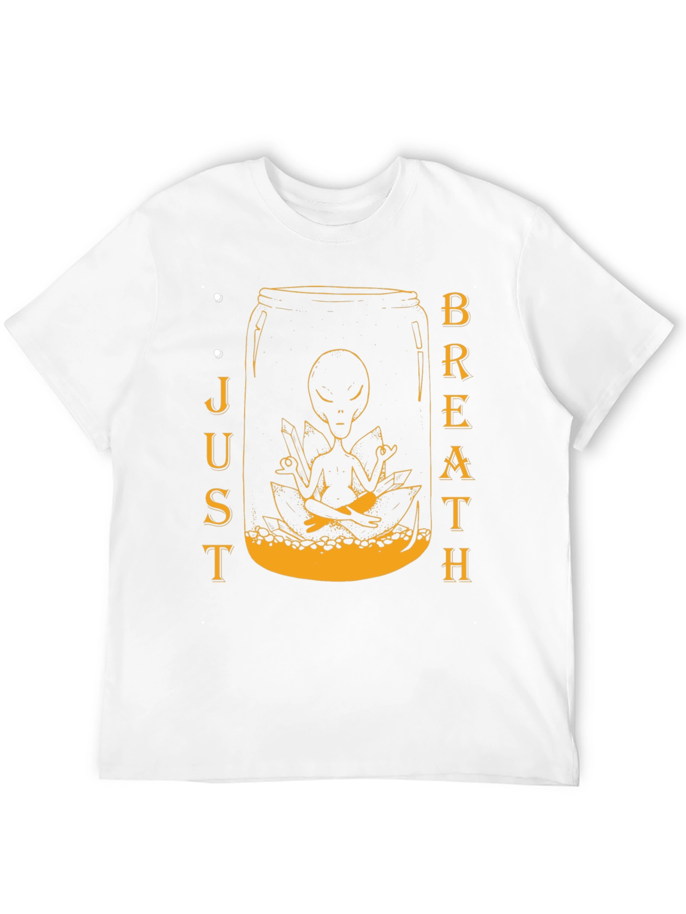 Alien Meditation Jar Graphic Tee - Just Breathe T-Shirt