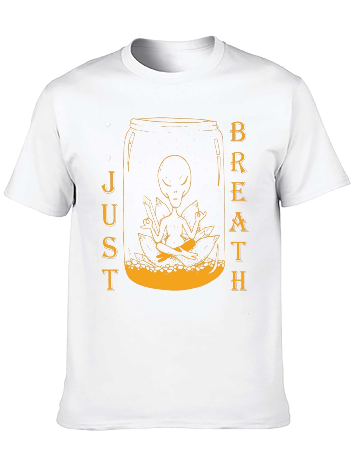 Alien Meditation Jar Graphic Tee - Just Breathe T-Shirt