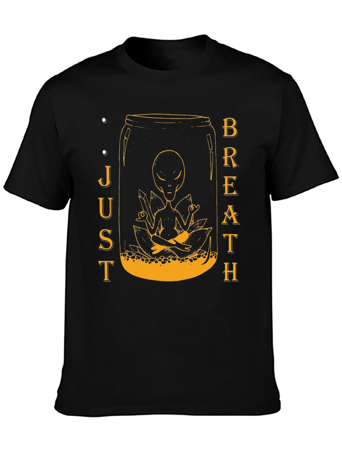 Alien Meditation Jar Graphic Tee - Just Breathe T-Shirt