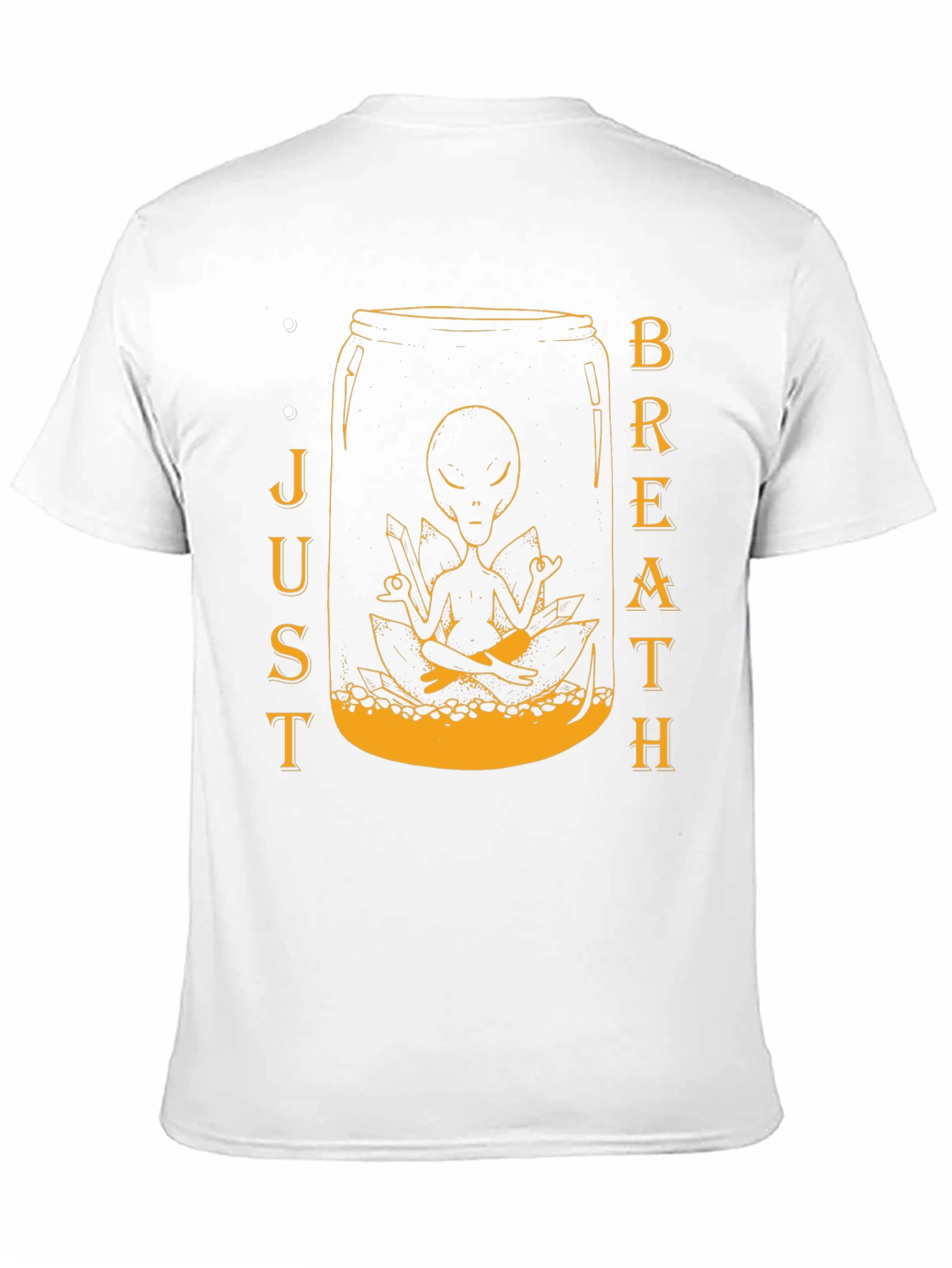 Alien Meditation Jar Graphic Tee - Just Breathe T-Shirt