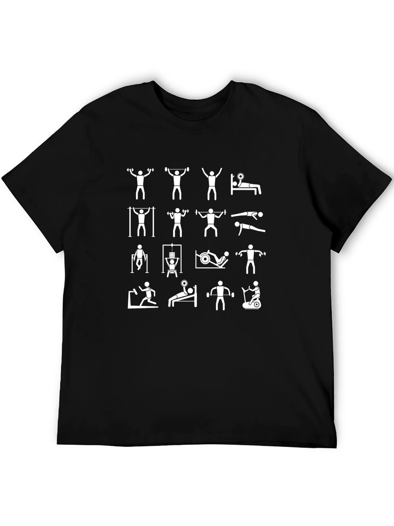 Workout Icons Graphic Tee - Fitness Shirt
