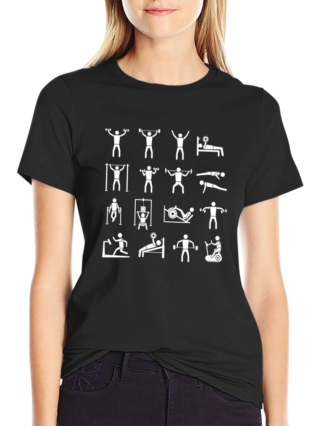 Workout Icons Graphic Tee - Fitness Shirt