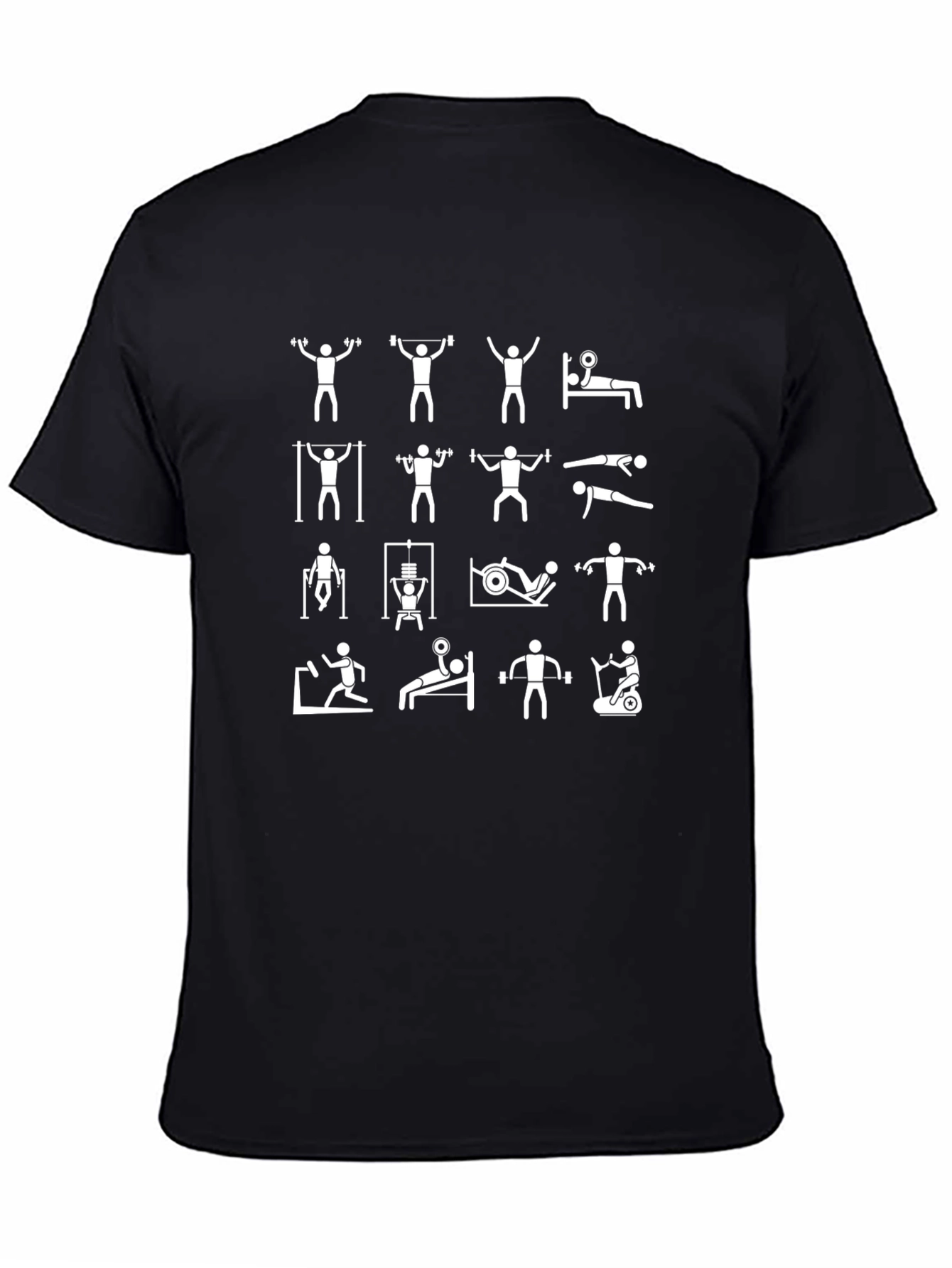 Workout Icons Graphic Tee - Fitness Shirt