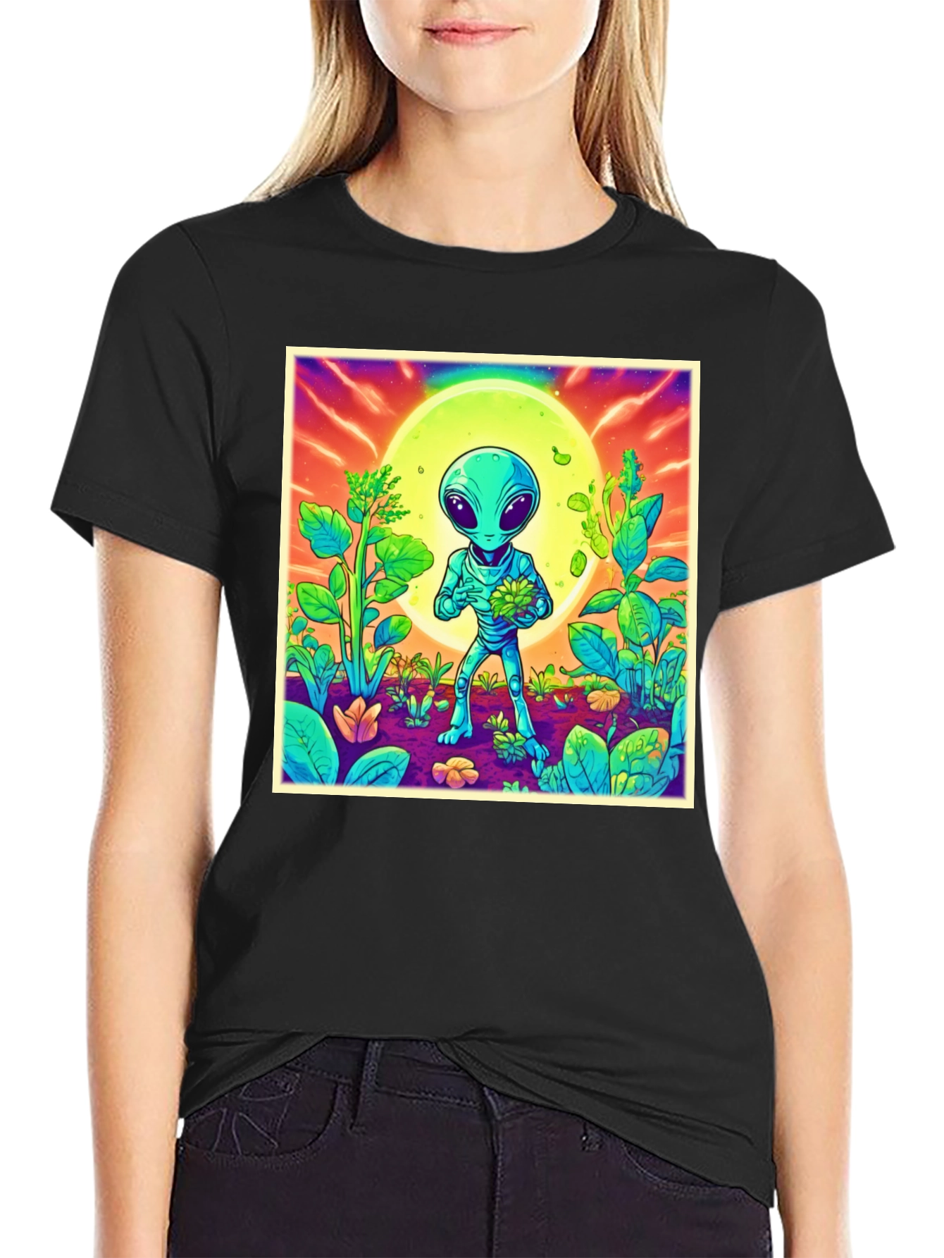 Alien Garden Graphic T-Shirt - Unique Sci-Fi Design