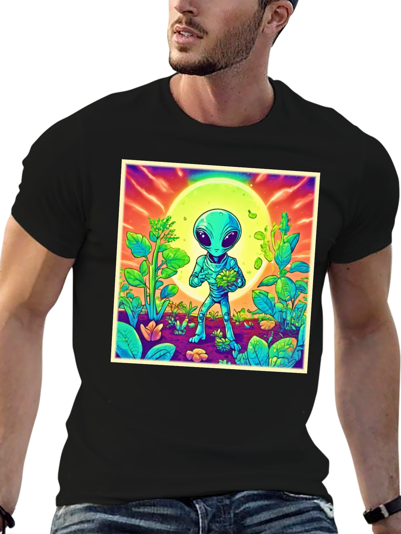 Alien Garden Graphic T-Shirt - Unique Sci-Fi Design