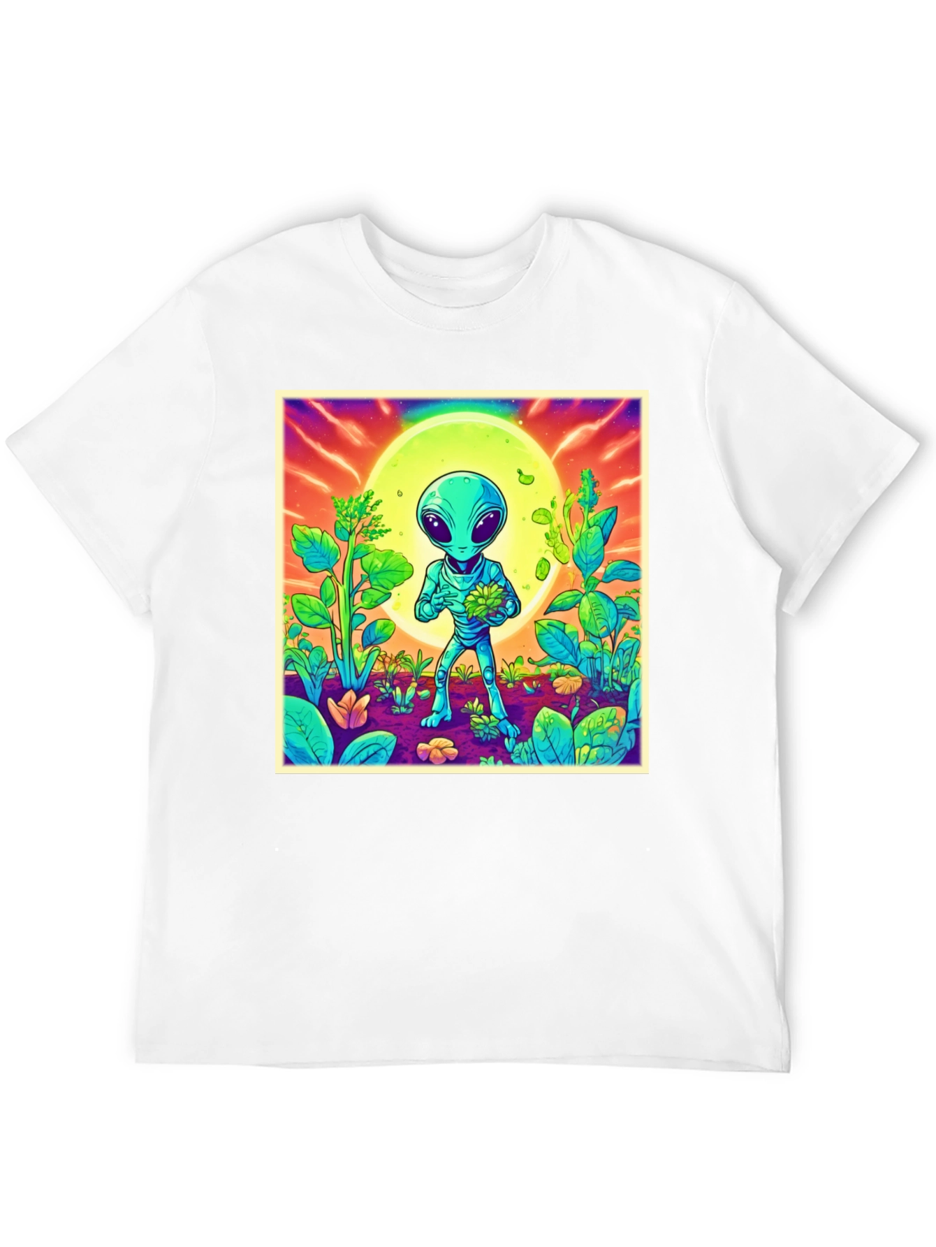 Alien Garden Graphic T-Shirt - Unique Sci-Fi Design