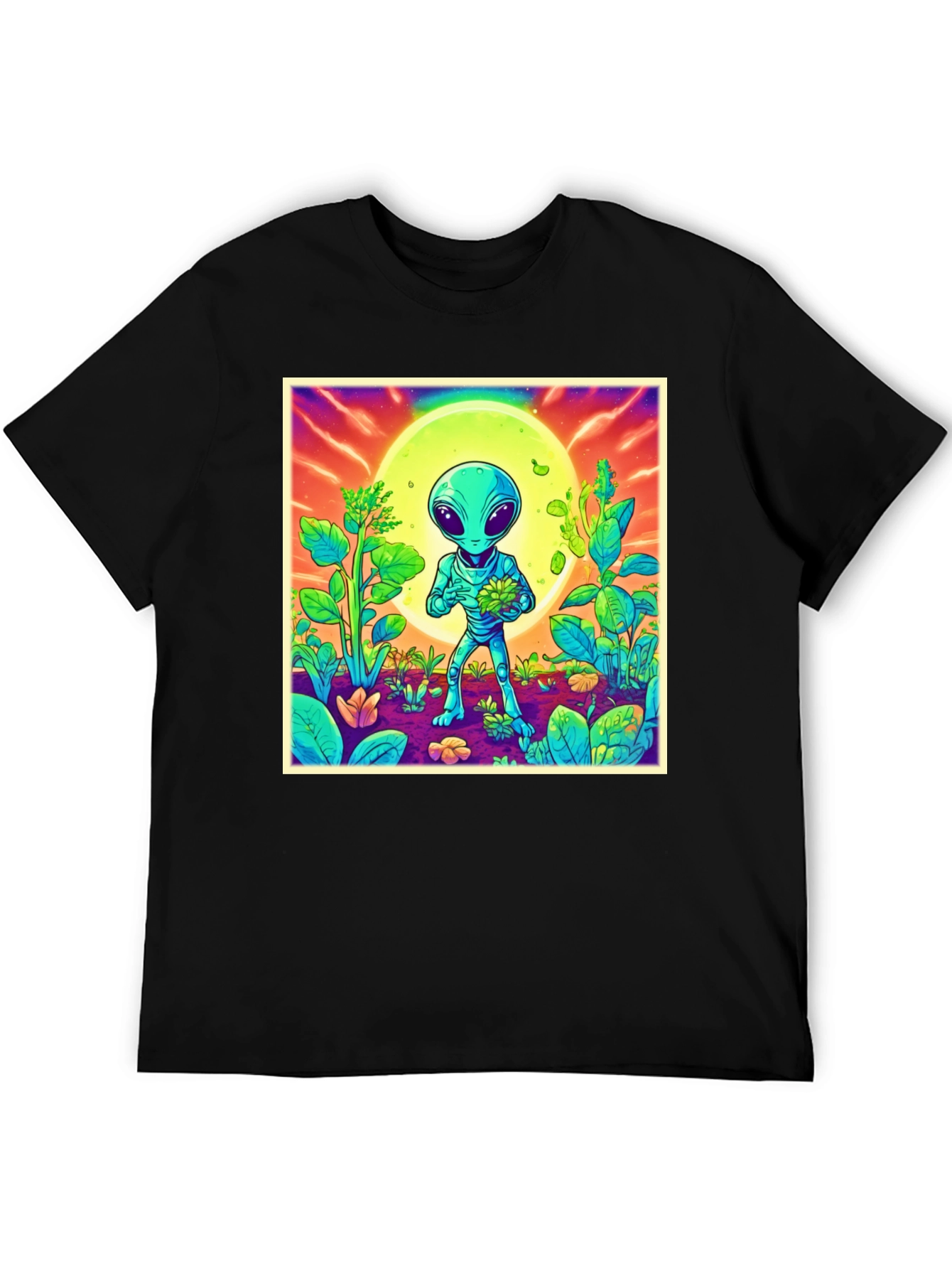 Alien Garden Graphic T-Shirt - Unique Sci-Fi Design