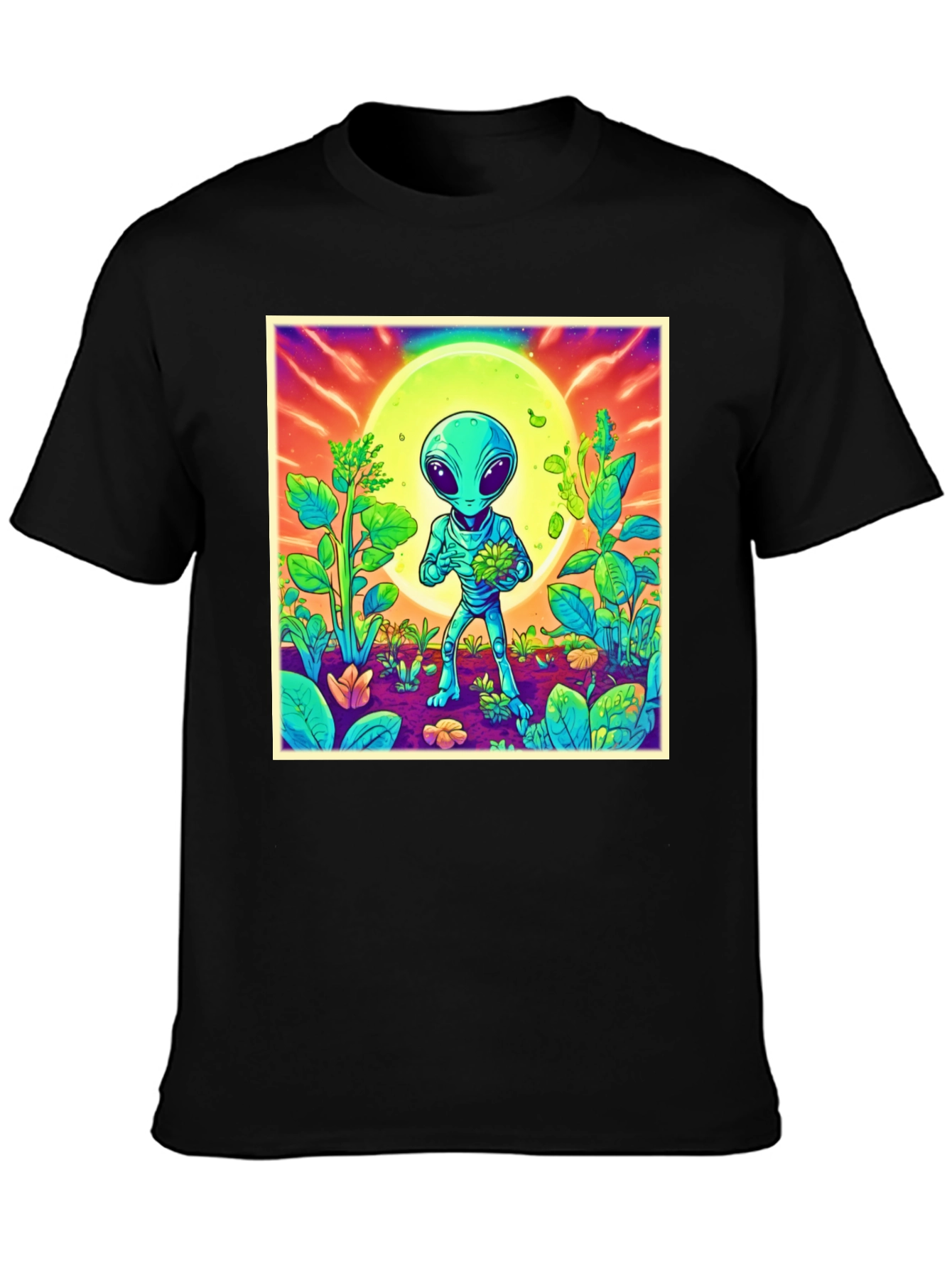 Alien Garden Graphic T-Shirt - Unique Sci-Fi Design