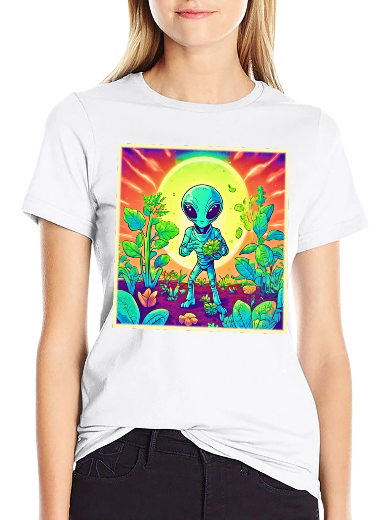 Alien Garden Graphic T-Shirt - Unique Sci-Fi Design