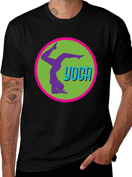 Yoga Pose Graphic Tee - Black Casual T-Shirt