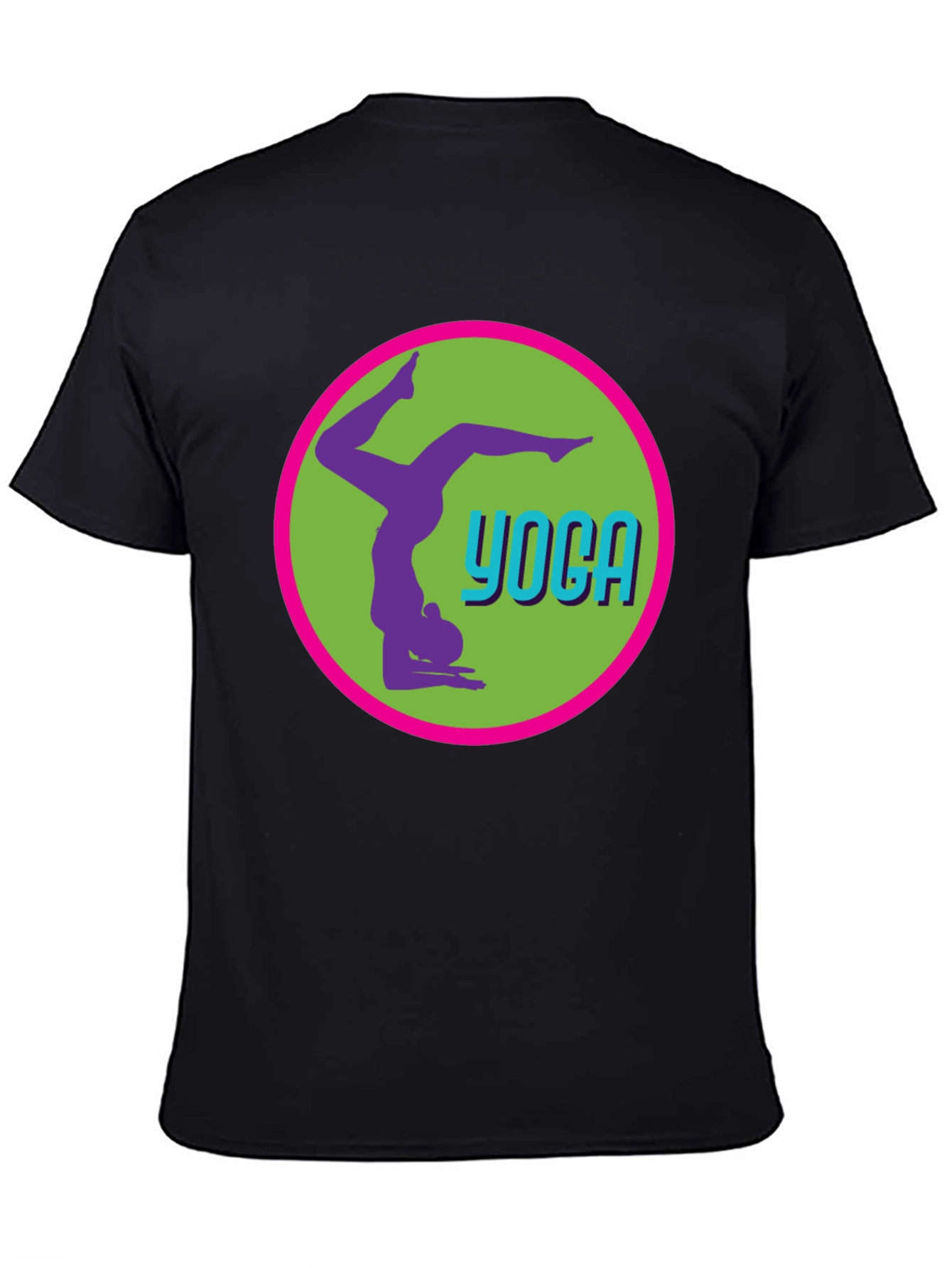 Yoga Pose Graphic Tee - Black Casual T-Shirt