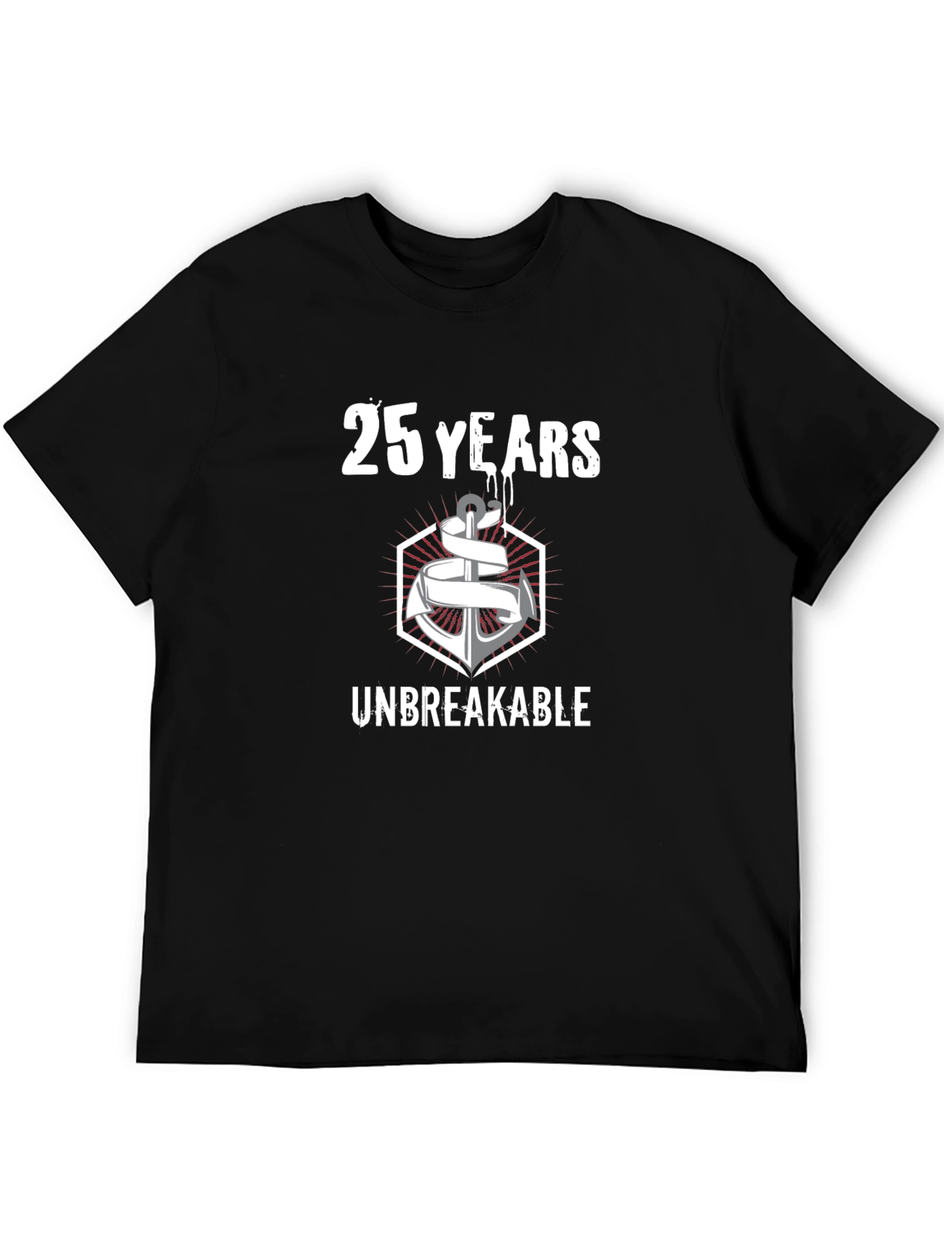25 Years Unbreakable Anchor Graphic Tee - Black