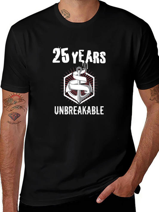 25 Years Unbreakable Anchor Graphic Tee - Black