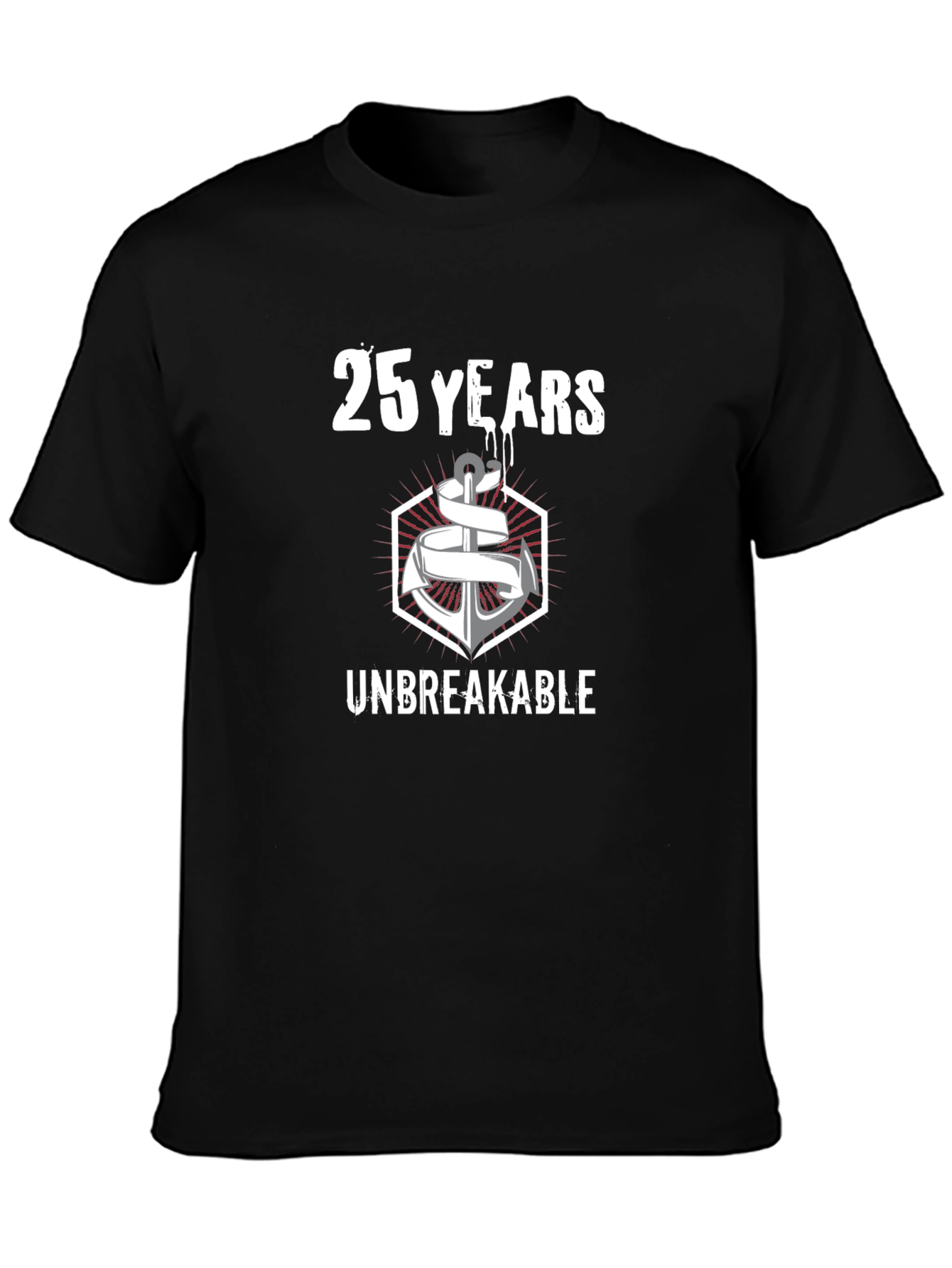 25 Years Unbreakable Anchor Graphic Tee - Black