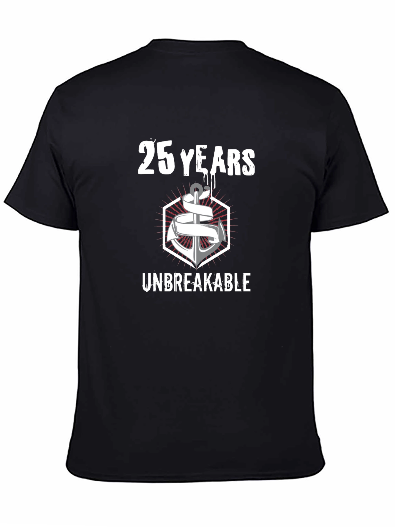 25 Years Unbreakable Anchor Graphic Tee - Black