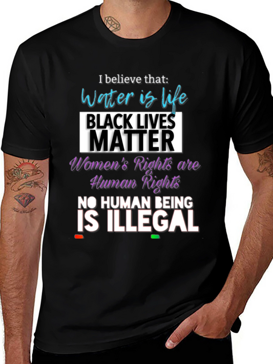 Water is Life Graphic Tee Black Lives Matter Human Rights Shirt
