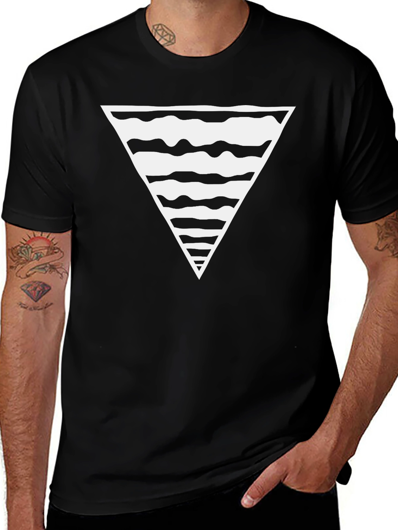 Abstract Triangle Graphic Tee - Modern Design