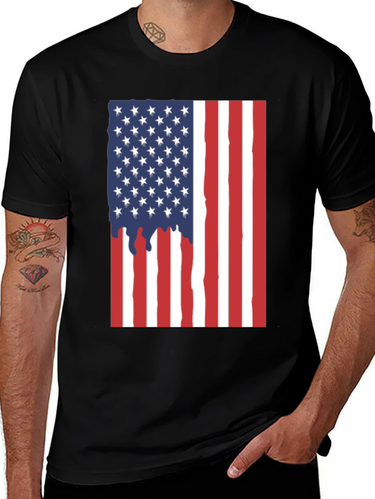 American Flag Graphic Tee - Patriotic Black T-Shirt