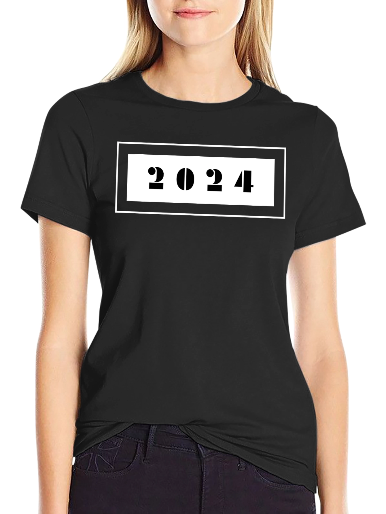 2024 Graphic Tee - Classic Black Cotton T-Shirt