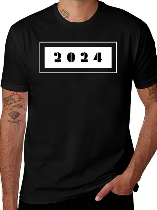 2024 Graphic Tee - Classic Black Cotton T-Shirt