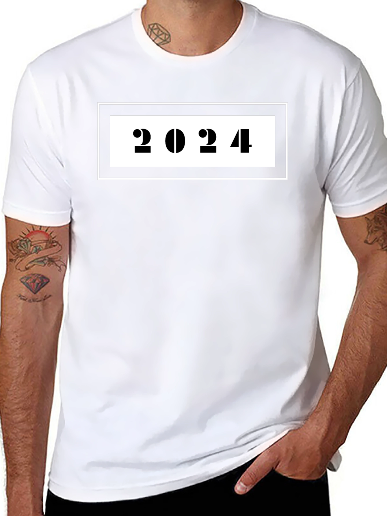 2024 Graphic Tee - Classic Black Cotton T-Shirt