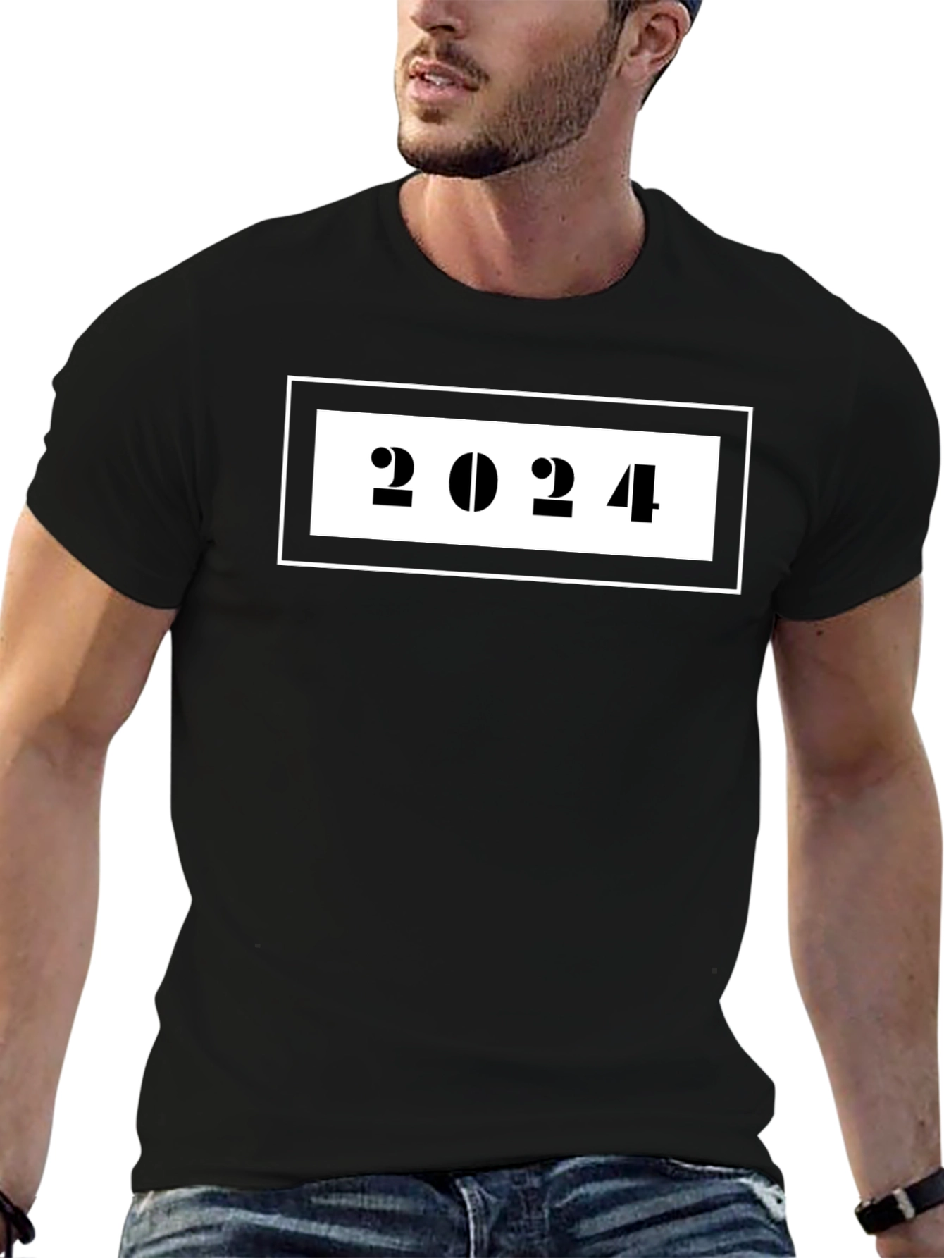 2024 Graphic Tee - Classic Black Cotton T-Shirt