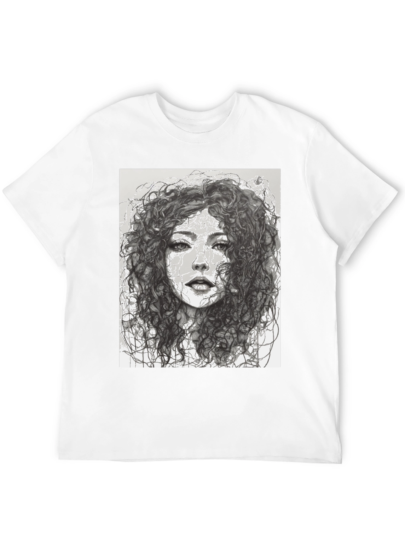 Woman Sketch Graphic Black T-Shirt
