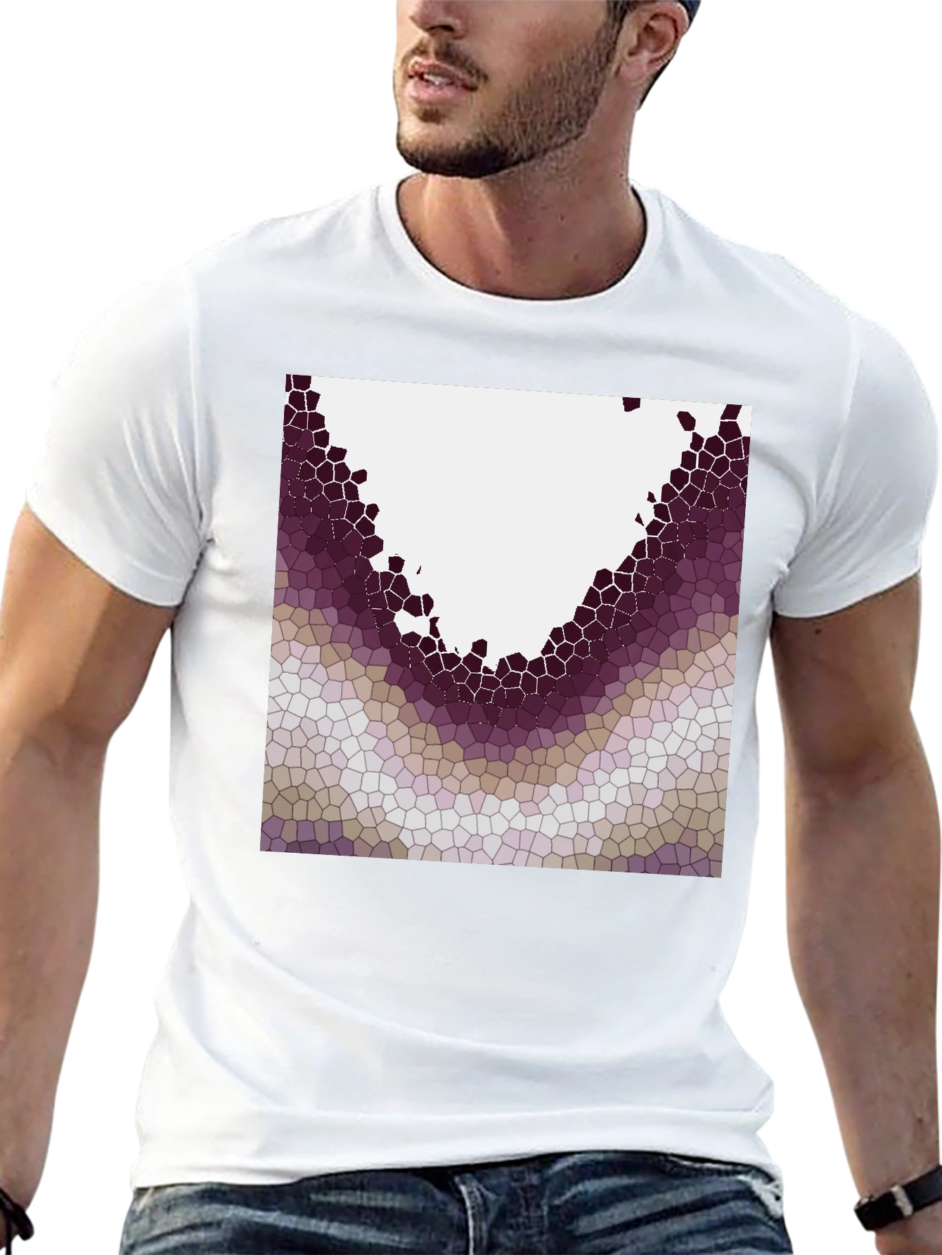 Abstract Mosaic Graphic Tee - Modern Casual Wear