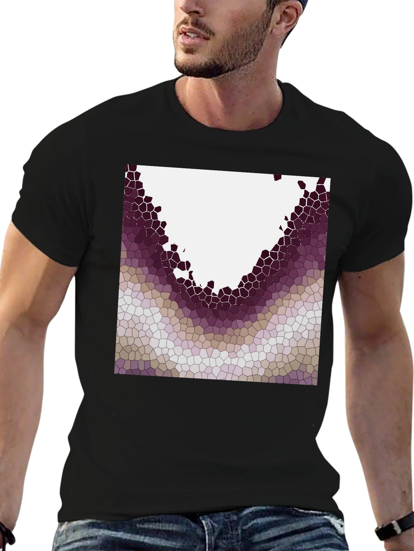Abstract Mosaic Graphic Tee - Modern Casual Wear