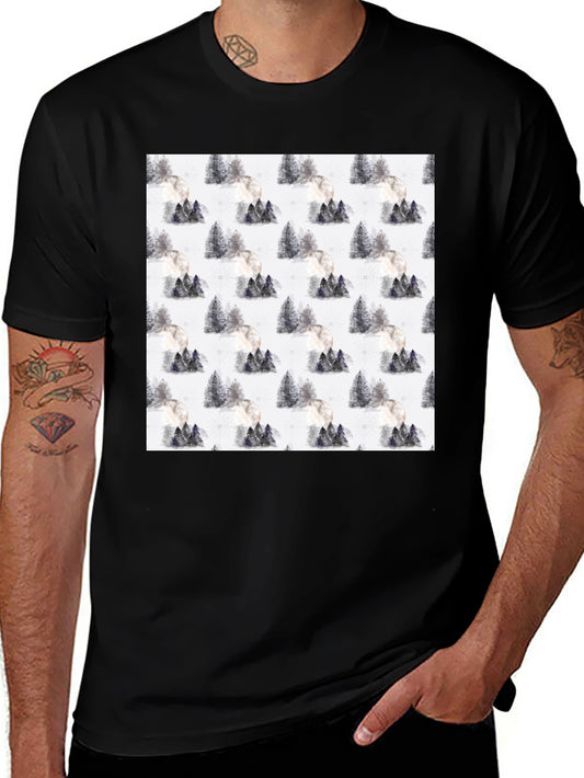 Watercolor Moonlit Forest T-Shirt